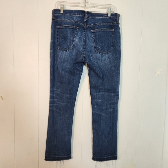Current/Elliot The Straight Cropped Medium Wash Jeans Size 28 Light distressing - Picture 2 of 15